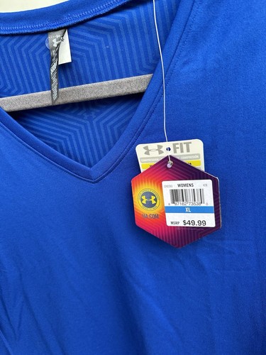 Under Armour Fit Compression Cold Gear Long Sleeve Athletic V Neck Shirt NWT - Picture 3 of 5