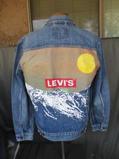 Vtg 2019 Levi's Factory Sample POSTCARD TRUCKER Painted Jacket, NWT, Levis