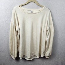 Old Navy Sweatshirt Woman s Size Medium Cream White Long Sleeve