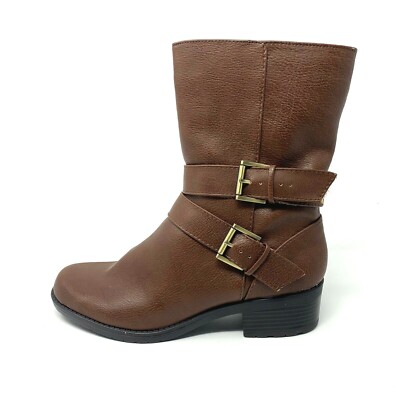 New Anne Klein Flex Womans Sz M Lavinia Brown Boots Vegan