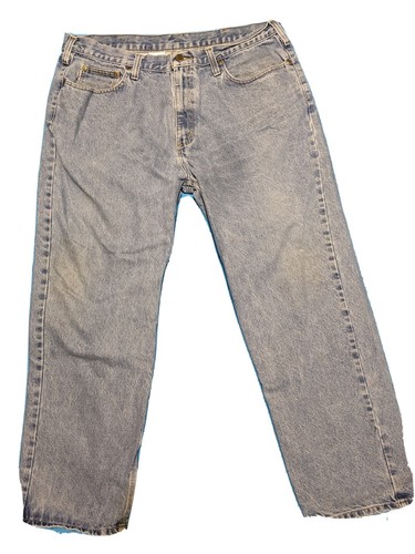 Carhartt B460 LVB Relaxed Fit Straight Leg Blue Denim Work Jeans Mens 40 x 32