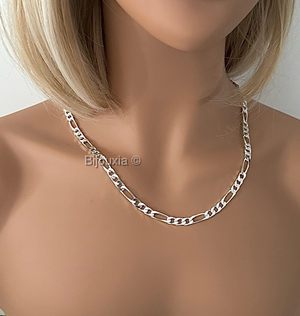Chaîne Maille Figaro En Argent Massif 925 - 55 Cm X 5 Mm - Bijou Homme élégant Et Intemporel