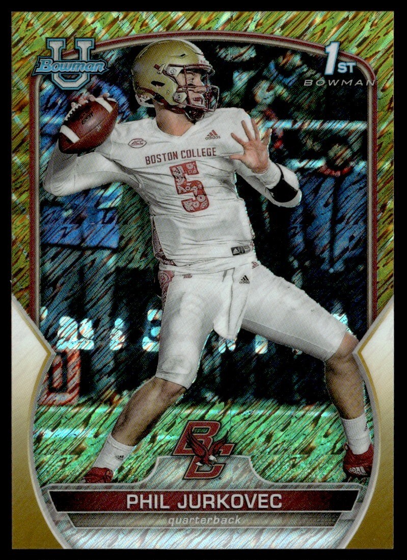 2022 Bowman University Chrome Gold Shimmer Refractor 24/50 Phil Jurkovec #35 JJ1