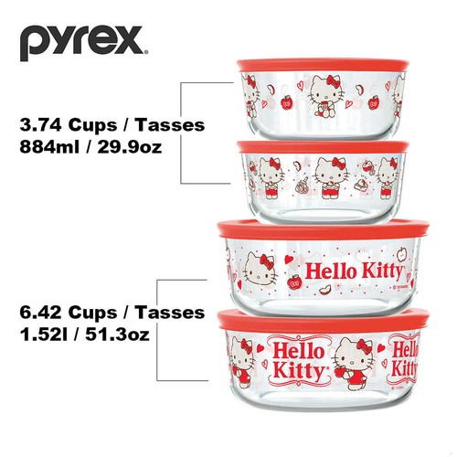 Pyrex 4 Glass Food Storage lock Containers with lid Hello Kitty Mickey Star Wars - Picture 27 of 34