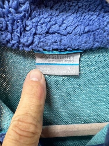 Columbia Sweater Girls Large 14/16 Blue Soft Fleece Long Sleeve Full Zip Kids. - Picture 5 of 9