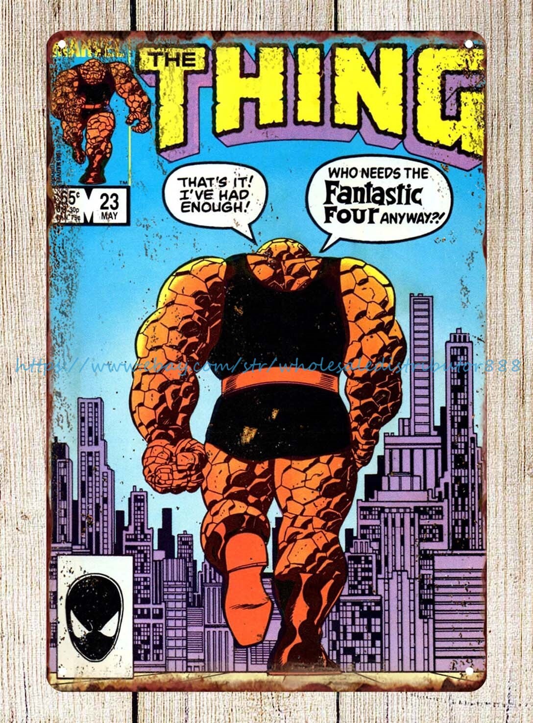 kitchen office tavern bar superhero The Thing  comic metal tin sign