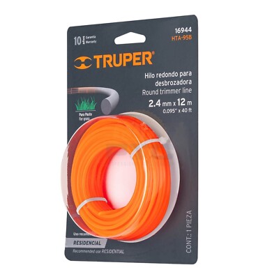 Truper HTA-95B String trimmer roll, 2.4 mm x 12 m