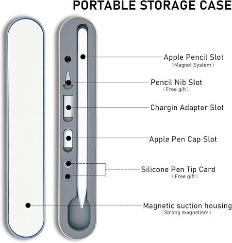 Custodia magnetica portamatite iPad portatile per Apple Pencil 1a/2a generazione - Foto 9 di 24