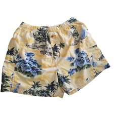 Tommy Bahama Swim Trunks Mens 2XL Yellow Floral Mesh Lined Beach Sharp