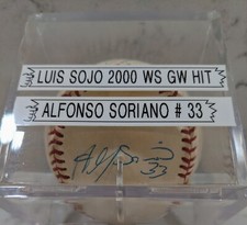 Luis Sojo  & Alfonso Soriano Signed  MLB Baseball COA
