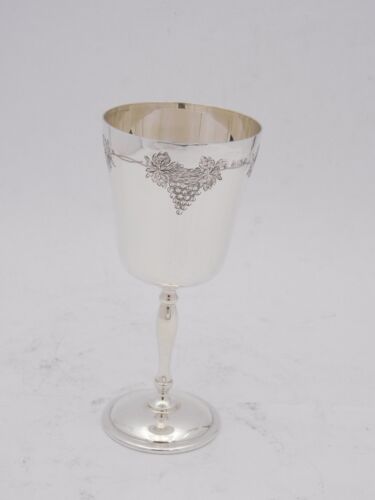 Lovely Set of 6 SILVER WINE GOBLETS 1967 by CS Green Vine & Grape glasses cups - Picture 3 of 9