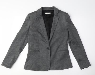 Mango Damen grau Wollmischung Blazer Größe 12