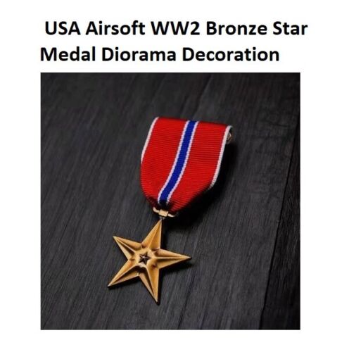 Réplique de qualité supérieure USA Airforce WW2 médaille de bronze étoile diorama décoration - Photo 1/6