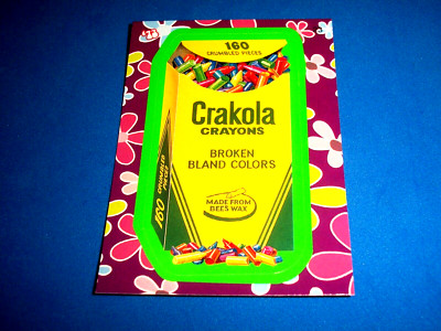 2008 Wacky Packages Flashback Series 1 Green Border ''CRAKOLA CRAYONS'' #23