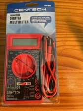 CEN-TECH 7 FUNCTION DIGITAL MULTIMETER Voltmeter Voltage Tester Electrical NEW