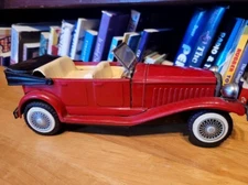 VERY NICE VINTAGE RED  TIN FRICTION POWERED  SSS  1929 NASH TOURING CAR