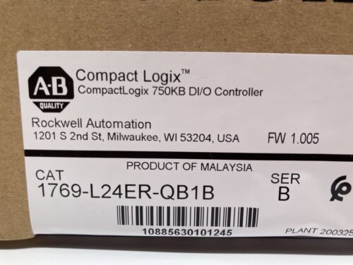 New Factory Sealed AB 1769-L24ER-QB1B CompactLogix Controller 1769-L24ER-QB1B
