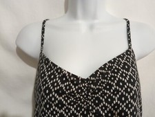 Ann Taylor Loft Size M Sleeveless Black And White Geometric Dot Flare Sundress