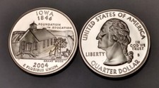 1x 2004-S Iowa State Proof Quarter - 90% Silver - Statehood