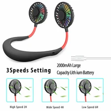 Hanging Personal Portable Neck Fan, Sport Wear Aromatherapy fan with Led lights
