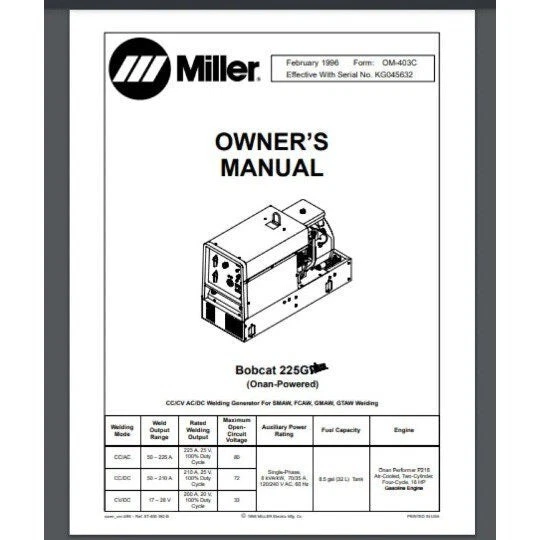 Miller Welding Machine Manuals