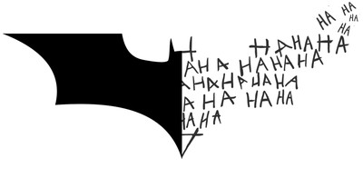 Decal Vinyl Sticker Car Window - Batman Logo Symbol + Joker Laugh HA HA HA Large