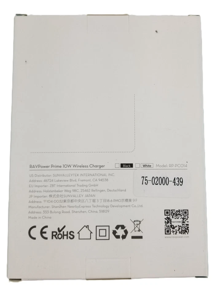 2 RAVPower RP-PC014 Carga Rápida Qi Almohadilla de Carga Inalámbrica 10W con Cable 5V/2A NUEVO Foto 4 de 4