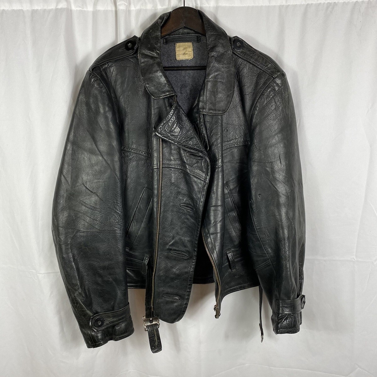 Swedish 1940s WWII Army Tanker Armor Leather Jacket Heavy Quality