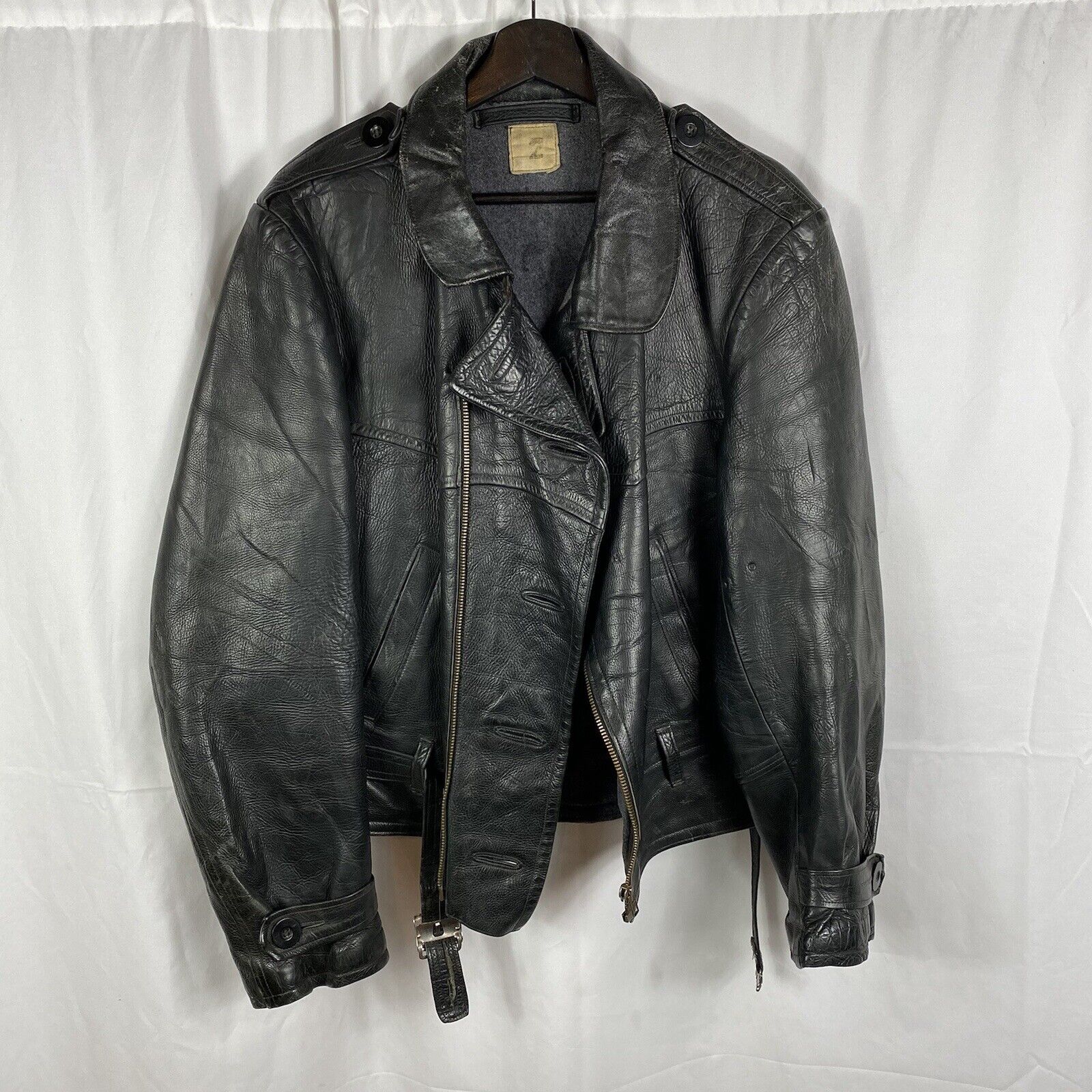 Swedish 1950s Army Tanker Armor Leather Jacket Heavy … - Gem