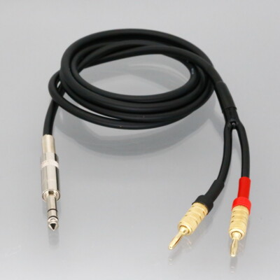 6.35mm 1/4 TRS male to 2x dual banana plug CANARE DIY L2T2S Y Unbalanced Leads