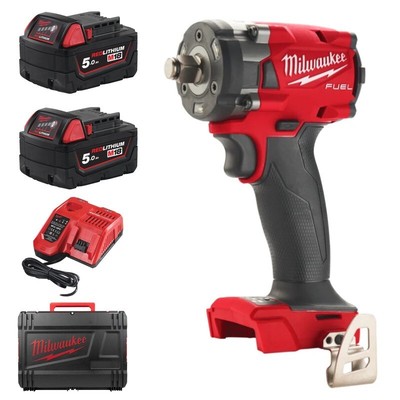 Milwaukee M18FIW2F38-502X 'FUEL' 3/8'' Kompakt Schlagschrauber Set 2x 5,0AH Akku