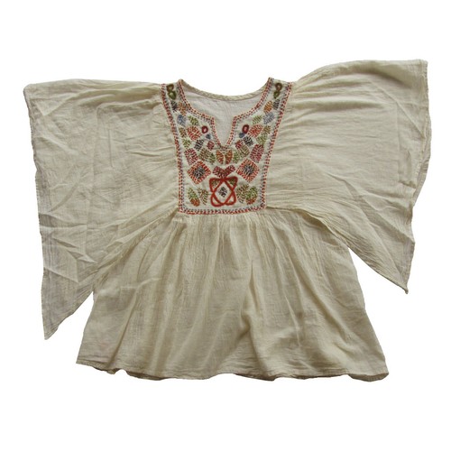 SPRING/SUMMER HAND EMBROIDERED BATWING SLEEVE TOP, MEXICAN/OAXACAN BLOUSE T0347X - Picture 9 of 14