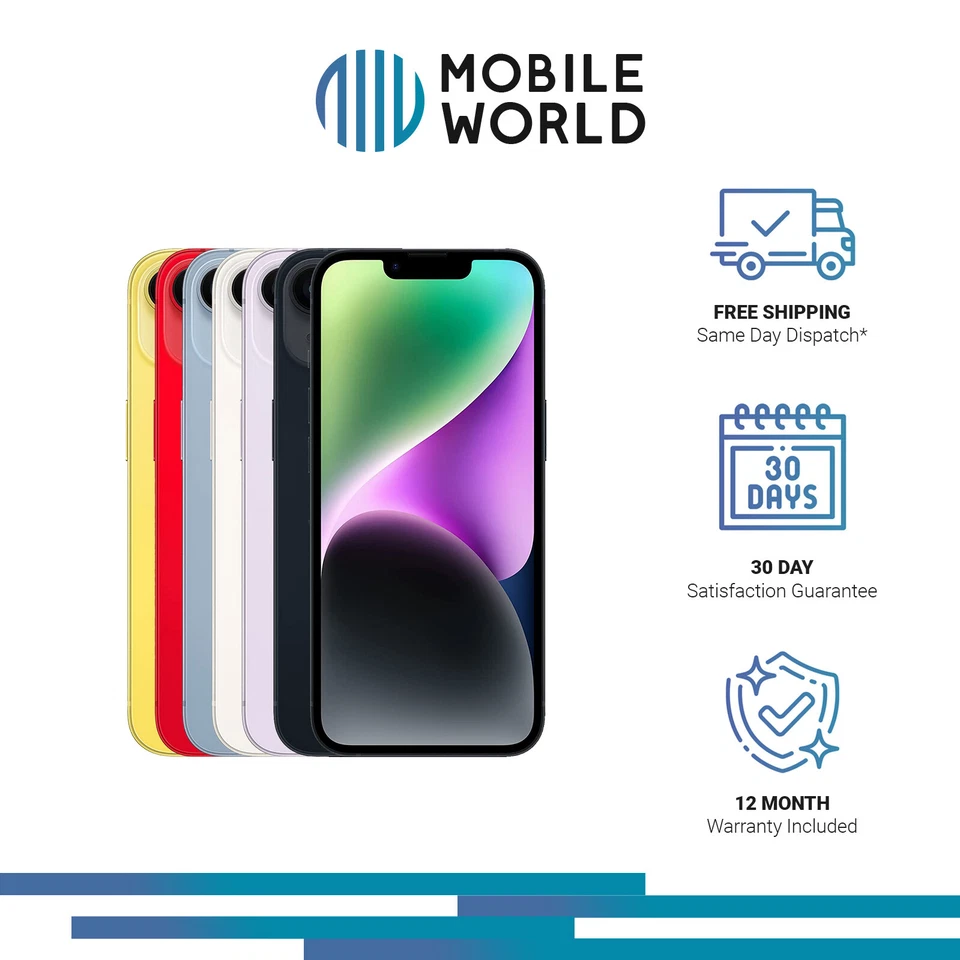 Apple iPhone 14 128GB 256GB 512GB All Colours - Good Refurbished