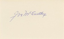 Joe McCarthy- Signed Notecard (MLB Manager)