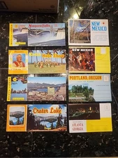 Vintage Postcard Booklets / Folding Packs with detachable cards Lot of 8