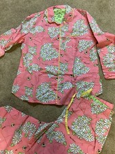 Nick and Nora Vintage BEE Mine Peach Pajama set Sz Women s XL Cotton
