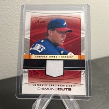 2004 Flair Diamond Cuts Game Worn Jersey Red /175 Chipper Jones #DC-CJ HOF