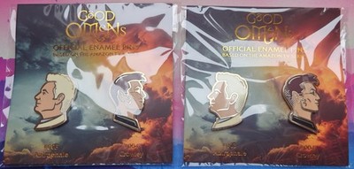 1x Good Omens Crowley And Aziraphale Official TV Show Pins Kickstarter Collect