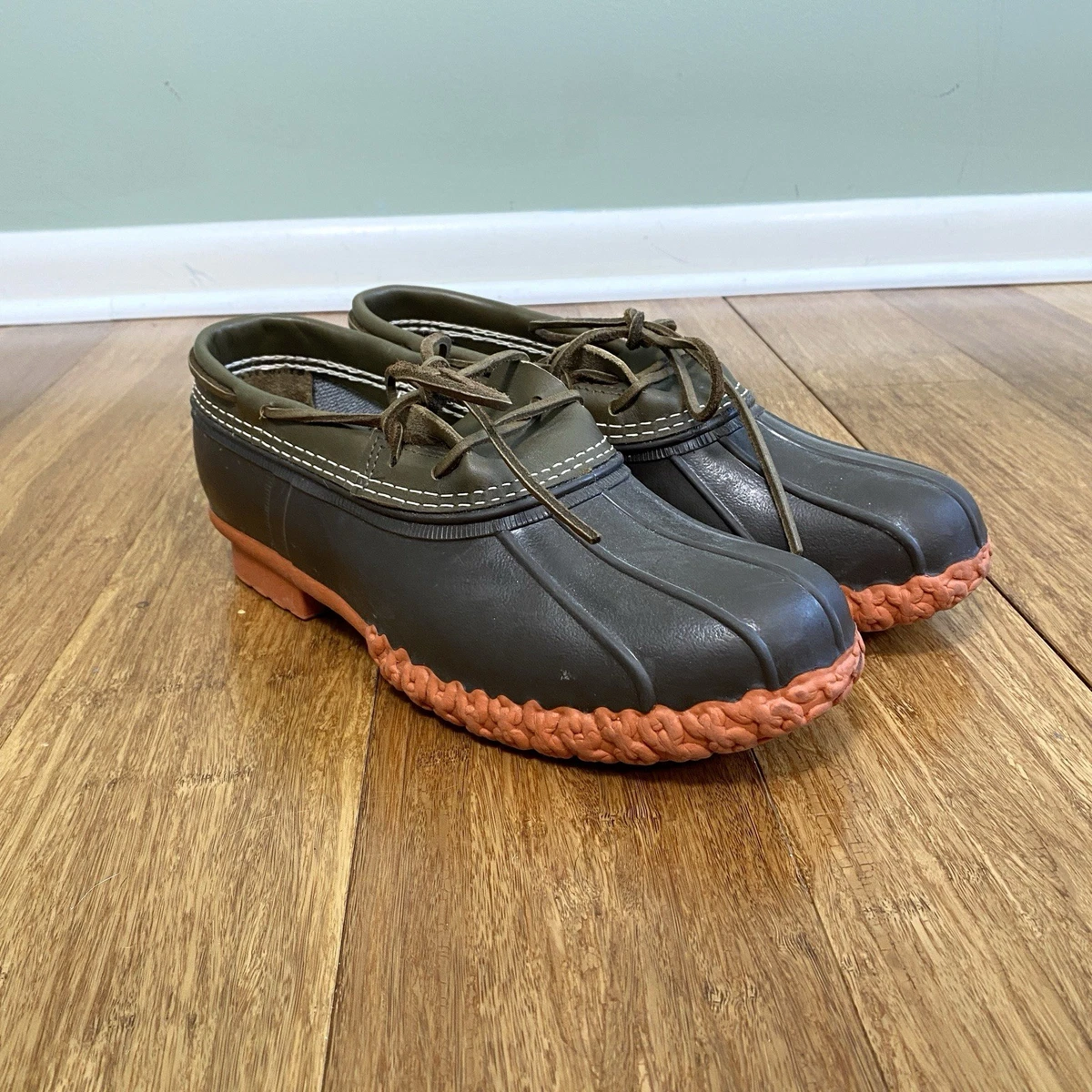 LL BEAN DUCK BOOTS MOC BOOTS MENS 10M. WATERPROOF. RUBBER Mens LL Bean Rubber Moc Low Duck Boots in Tan | Mercari main image 2