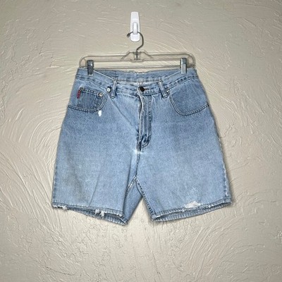 Vintage Bugle Boy Men's Denim Shorts Size 32 Light Wash 90s Skater Style