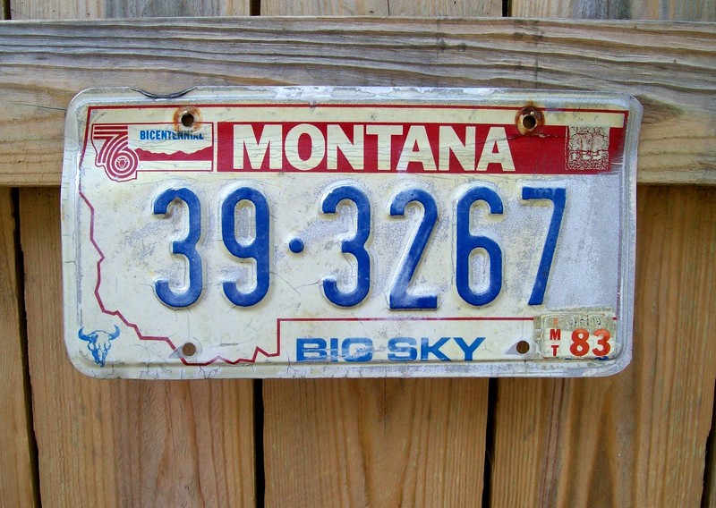 EXPIRED MONTANA BICENTENNIAL 1976 76 BASE 1978 License Plate TAG