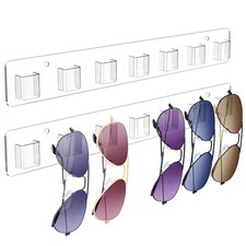 Meaocer Sunglasses Organizer 2 Pack, Wall Glasses Holder, Acrylic Sunglasses