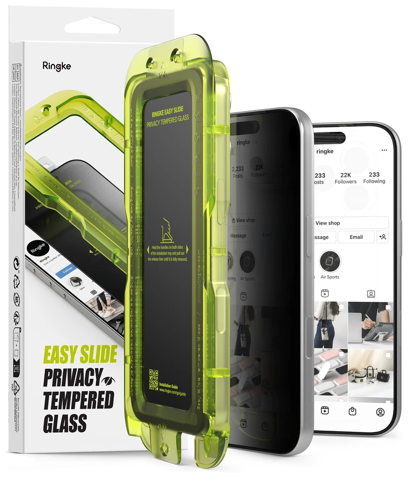 Protector 2PK para iPhone 17 Pro | Ringke [vidrio templado privacidad fácil deslizamiento]