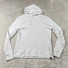 Faherty Hoodie Men  s Small White 100 Organic Cotton Sunwashed Drawstring Adult