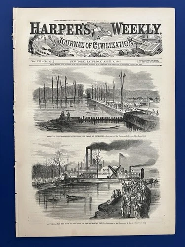 Harper's Weekly 4-4-1863 JEB STUART New Orleans MAP MISSISSIPPI RIVER Vicksburg