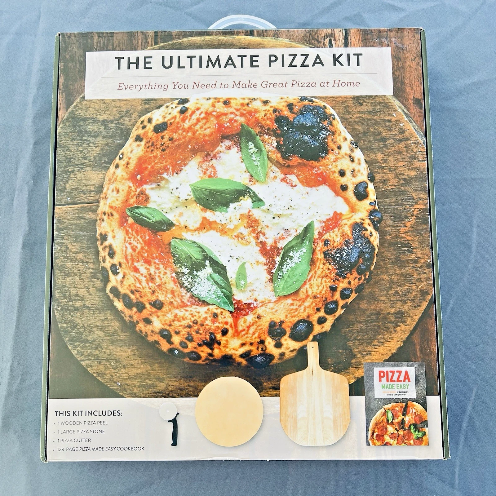 Appleseed Press, Ultimate Pizza Kit, Set, Peel Stone Cutter Cookbook, Open Box