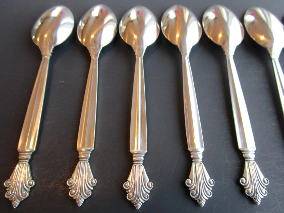 ЦЕНА ЗА 1* КАК НОВЫЙ АКАНТ ОТ GEORG JENSEN СТОЛОВЫЕ ПРИБОРЫ ЧАЙНАЯ ЛОЖКА-5 3/4* - Изображение 4 из 4