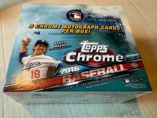 2016 Topps Chrome Baseball Hobby Jumbo Box - Factory Sealed, 5 Autographs/Box