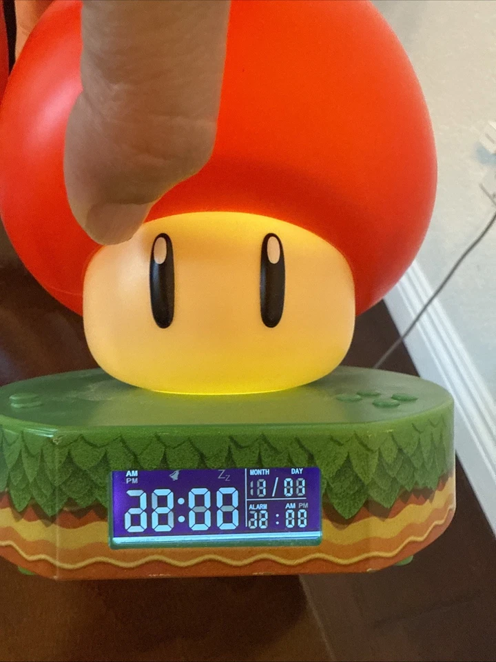 Nintendo SUPER MARIO BRO MUSHROOM Digital Alarm Clock / Tested And Working  - Image 3 of 4