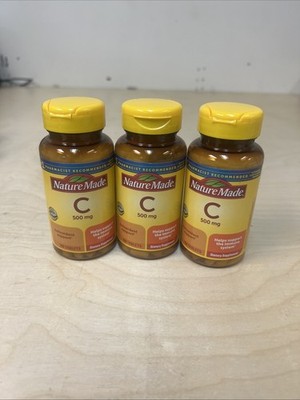Nature Made Vitamin C 500mg 100 Tablets 3 Pack Exp 05/2027
